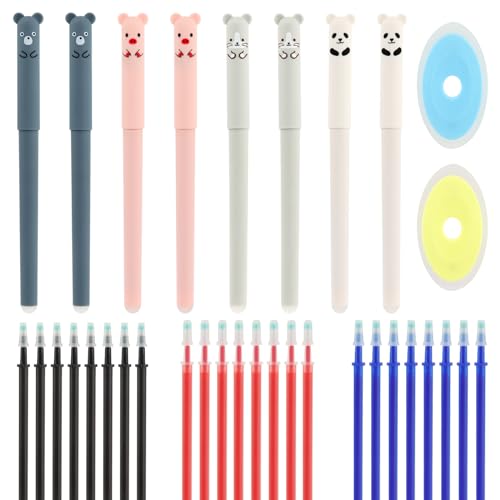 VFANDV Radierbarer Kugelschreiber, 8 Stück 0.35mm Gel Stift mit 24 Minen und 2 Radiergummis Kawaii Cartoon Löschbarer Stift Kugelschreiber Radierbarer Set für Studenten, Schule Bürobedarf VFANDV Radierbarer Kugelschreiber, 8 Stück 0.35mm Gel Stift mit 24 Minen und 2 Radiergummis Kawaii Cartoon Löschbarer Stift Kugelschreiber Radierbarer Set für Studenten, Schule Bürobedarf von VFANDV