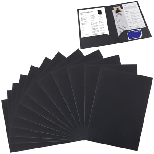 12 Stück Kraftpapier Dokumentenmappe Mappe A4 Präsentationsmappe mit 2 Fächern Tasche Aktenordner Organizer Aufbewahrungsmappe Bewerbungsmappen Papier Ordner Set für Büro Schule Business Zuhause von VFFNFF
