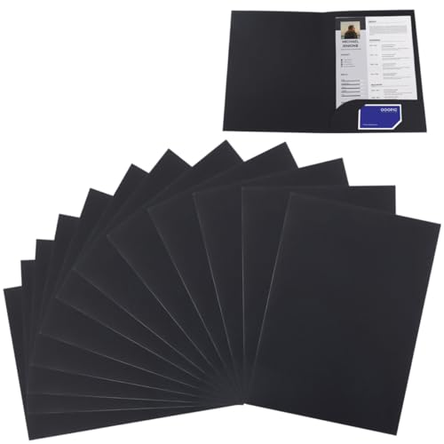 12 Stück Kraftpapier Dokumentenmappe Mappe A4 Präsentationsmappe mit Kartenschlitzen Tasche Aktenordner Organizer Aufbewahrungsmappe Bewerbungsmappen Papier Ordner Set für Büro Schule Business Zuhause von VFFNFF