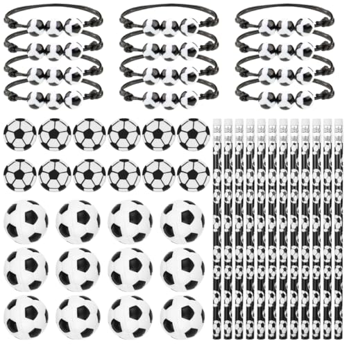 48 Stück Fußball Mitgebsel Jungen Satz mit 12 Fußball Bleistift, 12 Radiergummi Fussball, 12 Fußball Armband und 12 Fußball Stressbälle, Kindergeburtstag Gastgeschenke für Fußballfans und Kinder 48 Stück Fußball Mitgebsel Jungen Satz mit 12 Fußball Bleistift, 12 Radiergummi Fussball, 12 Fußball Armband und 12 Fußball Stressbälle, Kindergeburtstag Gastgeschenke für Fußballfans und Kinder von VFFNFF