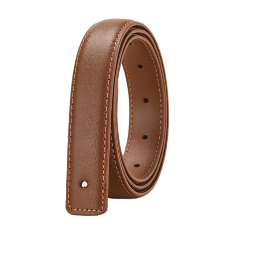 VFIDPSU Frauen Gürtel Breites Lederband, Gürtel Ohne Schnalle, Glatter Schnallengürtel Ohne Schnalle, Lederband Mit Weiblichem Schnallengürtel(Brown) von VFIDPSU