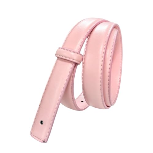 VFIDPSU Frauen Gürtel Breites Lederband, Gürtel Ohne Schnalle, Glatter Schnallengürtel Ohne Schnalle, Lederband Mit Weiblichem Schnallengürtel(Pink) von VFIDPSU