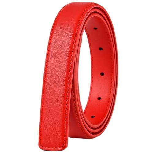 VFIDPSU Frauen Gürtel Breites Lederband, Gürtel Ohne Schnalle, Glatter Schnallengürtel Ohne Schnalle, Lederband Mit Weiblichem Schnallengürtel(Red) von VFIDPSU