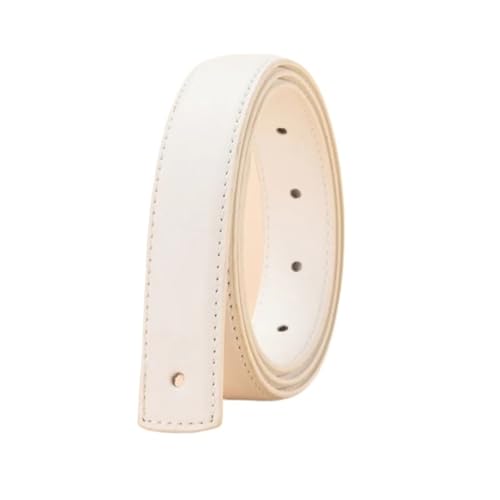 VFIDPSU Frauen Gürtel Breites Lederband, Gürtel Ohne Schnalle, Glatter Schnallengürtel Ohne Schnalle, Lederband Mit Weiblichem Schnallengürtel(White) von VFIDPSU