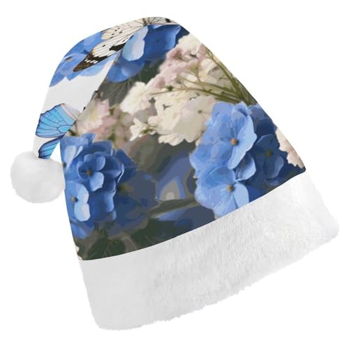 VFMKT Weihnachtsmütze mit Hortensien, Gänseblümchen, Schmetterlingen, bequem, Plüsch, Weihnachtsmannmütze, extra dick, für Erwachsene, Damen, Herren, Weihnachten, Neujahr, Party, Kopfbedeckung VFMKT Weihnachtsmütze mit Hortensien, Gänseblümchen, Schmetterlingen, bequem, Plüsch, Weihnachtsmannmütze, extra dick, für Erwachsene, Damen, Herren, Weihnachten, Neujahr, Party, Kopfbedeckung von VFMKT