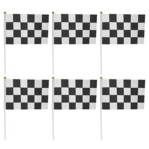 VGEBY Karierte Flagge, Schwarz weiße Hand Stick Flagge, DIY Dekoration für RC Rennwagen Sportaktivitäten, Party von VGEBY