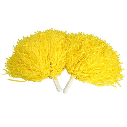 VGEBY1 8 Farben, 2 Stück, Pompoms, Werkzeug, Pom Poms, hell, für Kindergarten, Party, Sport, Ball, Tanz, Fantasie, Abendkleid (gelb) von VGEBY1
