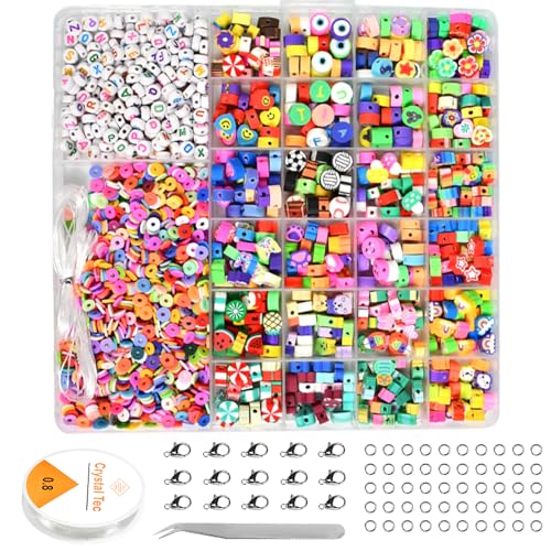 VGECEE 2400PCS Perlen für Armbänder Kinder Perlen Set Zum Auffädeln Armbänder Selber Machen Perlenset Kinder DIY Buchstaben Alphabet Perlen Bunt Armband für DIY Schmuck Halskette Ohrringe Kette VGECEE 2400PCS Perlen für Armbänder Kinder Perlen Set Zum Auffädeln Armbänder Selber Machen Perlenset Kinder DIY Buchstaben Alphabet Perlen Bunt Armband für DIY Schmuck Halskette Ohrringe Kette von VGECEE