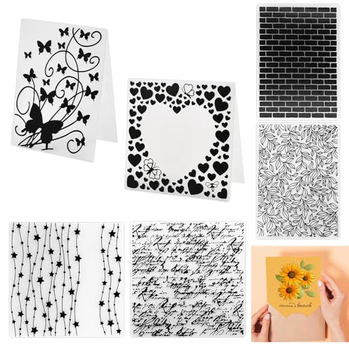 VGECEE 6 Stück Prägeschablone 3D Prägefolder Herzen Embossing Folder 3D Blumen Kunststoff Schablonen Waschbar Prägevorlage für DIY Handwerk Scrapbooking Fotoalbum Kartendekoration VGECEE 6 Stück Prägeschablone 3D Prägefolder Herzen Embossing Folder 3D Blumen Kunststoff Schablonen Waschbar Prägevorlage für DIY Handwerk Scrapbooking Fotoalbum Kartendekoration von VGECEE