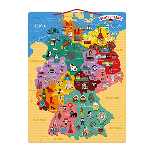 Adult 5D Diamond Painting Set Janod Germany Map Magnetic Discovery and Memory Geography Education Art Crafts for Home Wall Decoration 50x50cm von VGJM