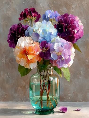 Flower Diamond Art Kits Adults, View 5D Diamond Painting for Beginners, DIY circle Full Drill Crystal Art Kits, Crystal Cross Stitch Embroidery Crafts, for Home Wall Decor, Gifts -50x50cm von VGJM