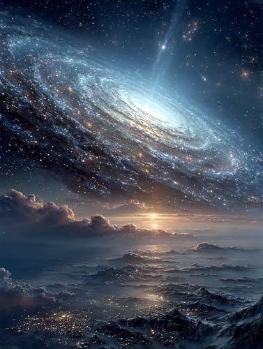 Starry Sky Diamond Art Kits Adults, Mountain 5D Diamond Painting for Beginners, DIY circle Full Drill Crystal Art Kits, Crystal Cross Stitch Embroidery Crafts, for Home Wall Decor, Gift R-30x40cm von VGJM