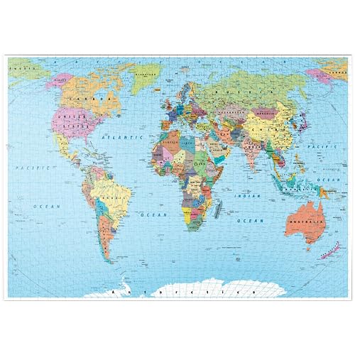 VGJM Adult 5D Diamond Painting Set Colorful World Map Art Crafts for Home Wall Decoration 50x50cm von VGJM