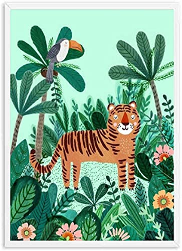 VGJM Adult 5D Diamond Painting Set Tiger Panda Leopard Parrot Jungle Nordic Art Crafts for Home Wall Decoration 40x50cm von VGJM