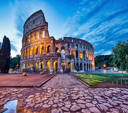 VGJM DIY 5D Diamond Painting Kit Buildings Illuminated Colosseum Dusk Rome Roma Coliseum HistoricalAdult Children Full Drill Rhinestone Cross Stitch Art Crafts for Home Decoration40x40cm von VGJM