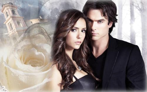 VGJM DIY 5D Diamond Painting Kits for Adults Kids,The Vampire Diaries,Full Drill Diamond Embroidery Kits Cross Stitch Pictures Arts Craft Home Wall Decoration-40x50cm von VGJM