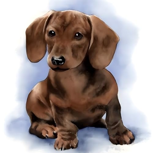 VGJM Dog Diamond Painting Kit for Adults - 5D Full Drill Animal Gem Art Kit - Brown Dog Picture Arts Craft for Home Decor 50x60cm von VGJM