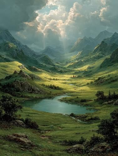 VGJM Landscape Diamond Art Kits Adults, Plant 5D Diamond Painting for Beginners, DIY circle Full Drill Crystal Art Kits, Crystal Cross Stitch Embroidery Crafts, for Home Wall Decor, Gifts -50x60cm von VGJM