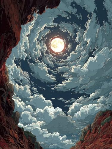 VGJM Moon Diamond Art Kits Adults, Sky 5D Diamond Painting for Beginners, DIY circle Full Drill Crystal Art Kits, Crystal Cross Stitch Embroidery Crafts, for Home Wall Decor, Gifts I-40x50cm von VGJM