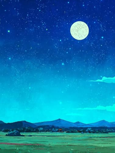 VGJM Moon Diamond Art Kits Adults, Starry Sky 5D Diamond Painting for Beginners, DIY circle Full Drill Crystal Art Kits, Crystal Cross Stitch Embroidery Crafts, for Home Wall Decor, Gifts N-30x40cm von VGJM