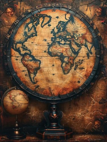VGJM Pattern Diamond Art Kits Adults, World Map 5D Diamond Painting for Beginners, DIY circle Full Drill Crystal Art Kits, Crystal Cross Stitch Embroidery Crafts, for Home Wall Decor, Gifts J-40x50cm von VGJM