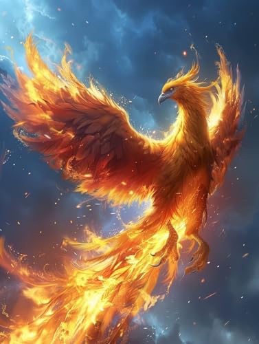 VGJM Phoenix DIY 5D Diamond Art, Bird Diamond Painting Kits, circle Full Drill Crystal Art Kits for Adults Beginners, DIY Cross Stitch Embroidery Crafts Pictures, for Home Wall Decor, 50x60cm von VGJM