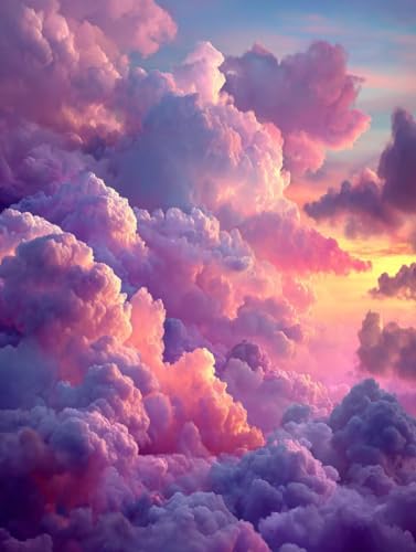 VGJM Sky Diamond Art Kits Adults, Sunset 5D Diamond Painting for Beginners, DIY circle Full Drill Crystal Art Kits, Crystal Cross Stitch Embroidery Crafts, for Home Wall Decor, Gifts -50x60cm von VGJM