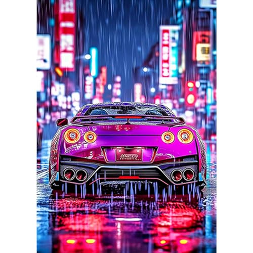 VGJM Sport Car Diamond Painting Kits for Adults, 5D Diamond Art Kits for Beginners, DIY Full Round Drill Picture with Diamond for Home Wall Decor, 30x40cm von VGJM