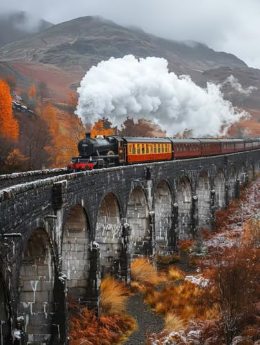 VGJM Train DIY 5D Diamond Art, Landscape Diamond Painting Kits, circle Full Drill Crystal Art Kits for Adults Beginners, DIY Cross Stitch Embroidery Crafts Pictures, for Home Wall Decor, 50x60cm VGJM Train DIY 5D Diamond Art, Landscape Diamond Painting Kits, circle Full Drill Crystal Art Kits for Adults Beginners, DIY Cross Stitch Embroidery Crafts Pictures, for Home Wall Decor, 50x60cm von VGJM