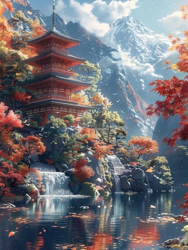 VGJM Tree Diamond Art Kits Adults, Architecture 5D Diamond Painting for Beginners, DIY circle Full Drill Crystal Art Kits, Crystal Cross Stitch Embroidery Crafts, for Home Wall Decor, Gifts -40x40cm von VGJM