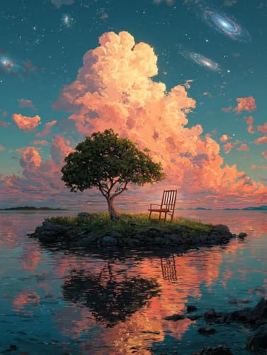 VGJM Tree Diamond Art Kits Adults, Starry Sky 5D Diamond Painting for Beginners, DIY circle Full Drill Crystal Art Kits, Crystal Cross Stitch Embroidery Crafts, for Home Wall Decor, Gifts A-40x50cm von VGJM