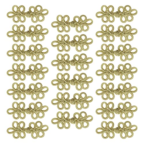 20 Paar Chinesische Frosch-Verschlüsse Knoten Froschknöpfe Verschluss Nähverschlüsse Kostümknöpfe für Taoistische Kleidung Cheongsam Cape Umhang Pullover Cardigan Shrug, Gold 20 Paar Chinesische Frosch-Verschlüsse Knoten Froschknöpfe Verschluss Nähverschlüsse Kostümknöpfe für Taoistische Kleidung Cheongsam Cape Umhang Pullover Cardigan Shrug, Gold von VGOL