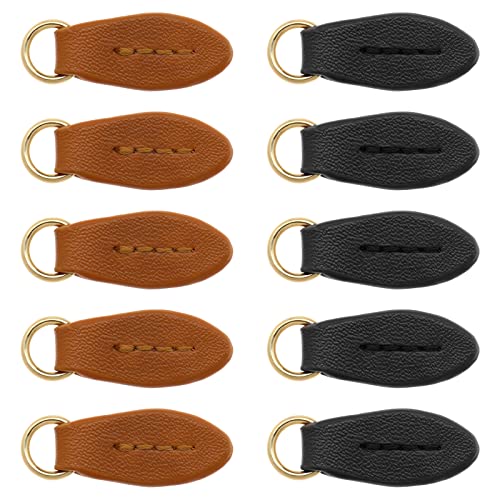 VGOL 10 Stück Leaf Zip Pull Ersatz Leather Leaf Zipper Pull Zipper Heads Zipper Extension Pendant for Luggage Handbags Bags Clothing von VGOL
