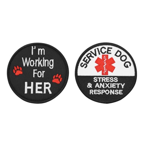 VGOL 2 Stück voll gesticktes Abzeichen-Emblem-Patch Dienst-Erkennungsmarken 1 Arbeiten für Sie 1 Stress- und Angstreaktionsgeschirr-Patch Verwendung für Diensthundegeschirr-Weste-Kleidung VGOL 2 Stück voll gesticktes Abzeichen-Emblem-Patch Dienst-Erkennungsmarken 1 Arbeiten für Sie 1 Stress- und Angstreaktionsgeschirr-Patch Verwendung für Diensthundegeschirr-Weste-Kleidung von VGOL