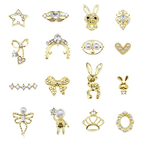 VGOL 48 Stück 3D-Nagel-Charms, glänzende Strass-Nagel-Ornamente, Luxus-Nagelkunst-Dekoration, Metall-Nagelschmuck für Frauen und Mädchen, Salon, Zuhause, DIY-Nagelkunst-Zubehör, 16 Stile VGOL 48 Stück 3D-Nagel-Charms, glänzende Strass-Nagel-Ornamente, Luxus-Nagelkunst-Dekoration, Metall-Nagelschmuck für Frauen und Mädchen, Salon, Zuhause, DIY-Nagelkunst-Zubehör, 16 Stile von VGOL