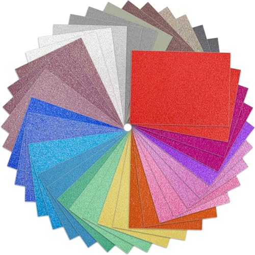 VGOODALL 100 Blatt Glitzerpapier zum Basteln, 25 Farben 300g/m² Glitzer Papier A4 Bunt Glitzer Bastelpapier Glitzer Karton zum Basteln und Gestalten VGOODALL 100 Blatt Glitzerpapier zum Basteln, 25 Farben 300g/m² Glitzer Papier A4 Bunt Glitzer Bastelpapier Glitzer Karton zum Basteln und Gestalten von VGOODALL