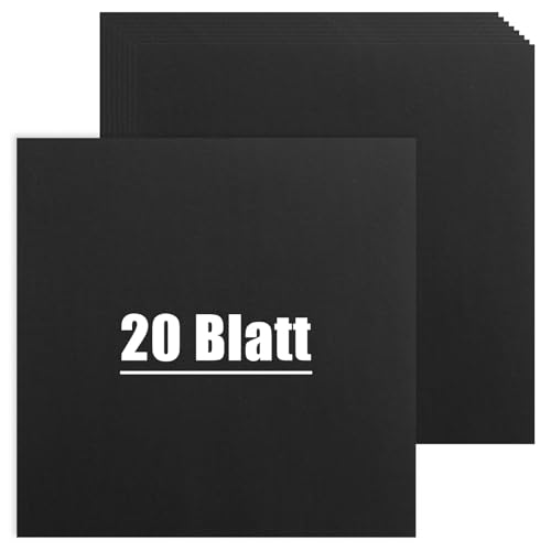 VGOODALL 20 Blatt Schwarz Tonpapier, 30,5 x 30,5cm Konstruktionspapier Schwarz Scrapbook-Papier Kartonpapier für Basteln Kartenherstellung von VGOODALL