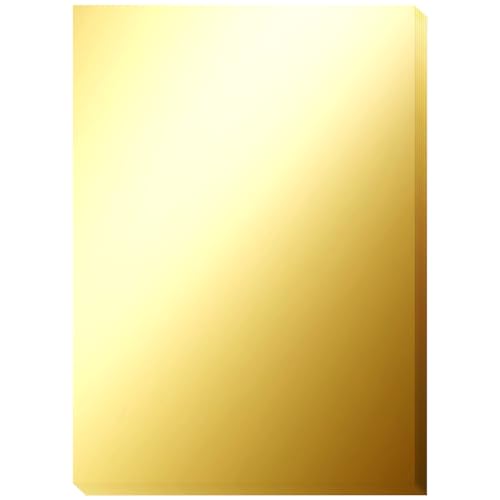 VGOODALL 27 Blatt Metallic Gold Kartonpapier, Goldenes Papierfolienbrett 29,7 x 21 cm Goldenes Glitzerpapier für Kartengestaltung Einladungen Dekorationen von VGOODALL