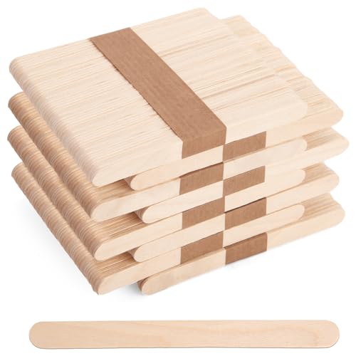 VGOODALL 400 Stück Holzstäbchen, Holzeisstiele zum Basteln Popsicle Sticks Eisstiele aus Holz Bunt Natur Kosmetik von VGOODALL