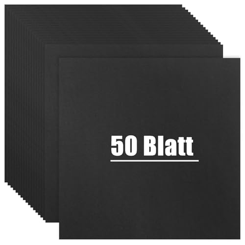 VGOODALL 50 Blatt Schwarz Tonpapier, 30,5 x 30,5cm Konstruktionspapier Schwarz Scrapbook-Papier Kartonpapier für Basteln Kartenherstellung von VGOODALL