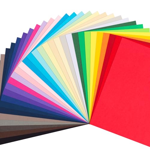 VGOODALL 64 Blatt Basteln Buntpapier, Farbigen DIN A4 TonPapier 32 Farben Bastelkarton 250g/m² Kopierpapier für DIY Kunst Handwerk, Drucken, Skizzieren von VGOODALL