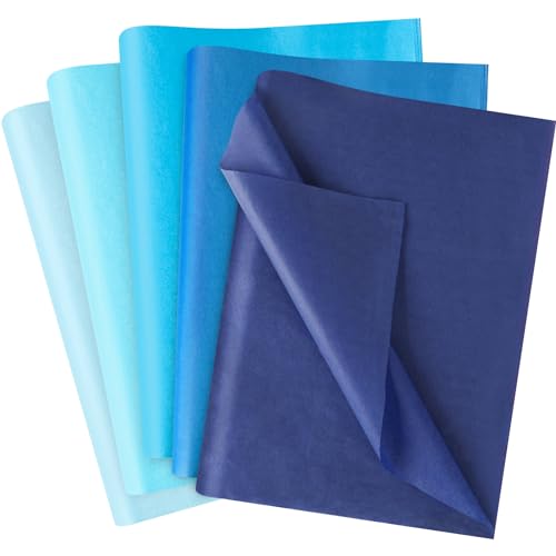 VGOODALL 75 Blatt Blaue Bunt Seidenpapier, Tissue Papier 50cm x 35cm Bastelpapier Geschenkpapier für Meerjungfrau Geburtstagsfeier Geburtstag Hochzeit von VGOODALL