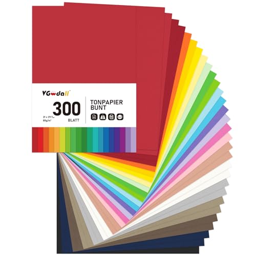 VGoodall 300 Blatt Kopierpapier A4, 22 Farben Farbigen Kopierpapier für Sammelalben Skizzieren Drucken Handwerk Geschenk 21 x 29,7cm 80g/m² glitzerpapier VGoodall 300 Blatt Kopierpapier A4, 22 Farben Farbigen Kopierpapier für Sammelalben Skizzieren Drucken Handwerk Geschenk 21 x 29,7cm 80g/m² glitzerpapier von VGOODALL