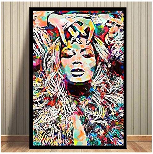 VGSD® Beyonce Aquarell Art Pop Poster Und Drucke, Abstrakte Leinwand Malerei Bilder, Wohnkultur 50X75Cm von VGSD