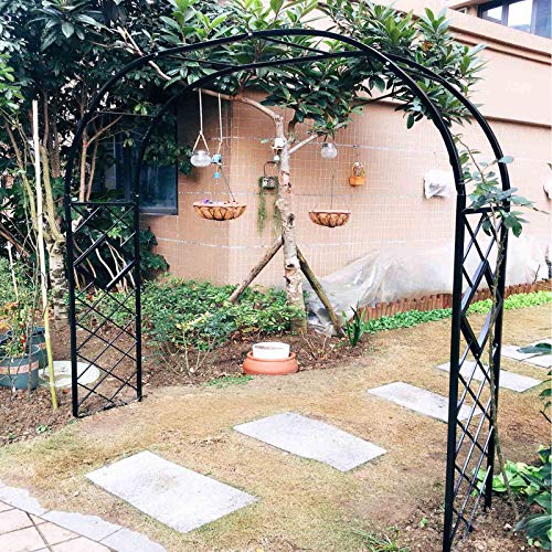 VGVSBG 1,4 m robuster Gartenbogen aus Metall, großer schwarz-weißer Rosenbogen, zur Unterstützung von Kletterpflanzen, Torbogen-Gartendekoration, 3,4 m Hochzeitsbogen, von VGVSBG