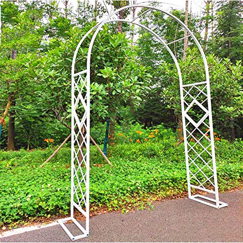VGVSBG 2,2 m x 2,3 m x 0,4 m Gartenlaube aus Metall, Schwarz, weiße Rose, robust, langlebig, strapazierfähige Hochzeitslaube, für Kletterpflanzen, Weinreben, Lichter u von VGVSBG