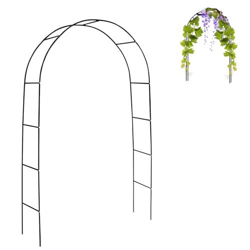 VGVSBG 2,4 m Gartenbogen mit Metallrahmen, hoher Torbogen, Spalier, Pergola-Laube für Rosenranken, Kletterpflanzen, robuster röhrenförmiger Hochzeitsbogen für den Inne von VGVSBG