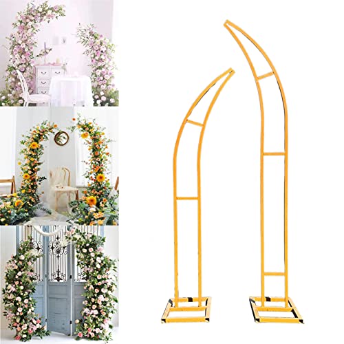 VGVSBG 2-teiliger mondförmiger Gartenbogen, Zeremonie-Hochzeitsbogen-Hintergrundständer-Set mit 5-teiligem Blumenwerkzeug-Set, für Hochzeitshintergrund-Party-Event-De von VGVSBG