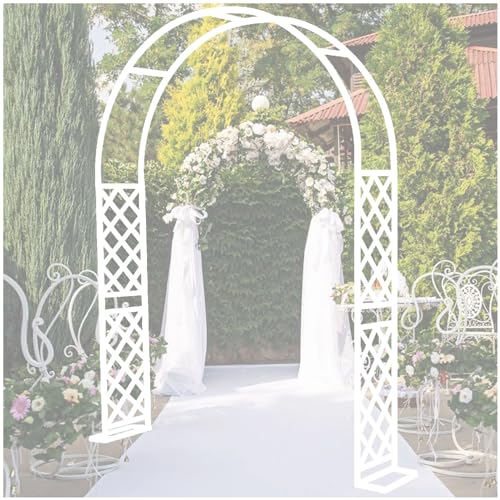 VGVSBG 270 cm H Stahl-Gartenbogen-Gartenlaube, Spalier für Kletterpflanzen im Freien, robuster Rosenbogen-Metallrahmen für Hochzeitsbögen von VGVSBG