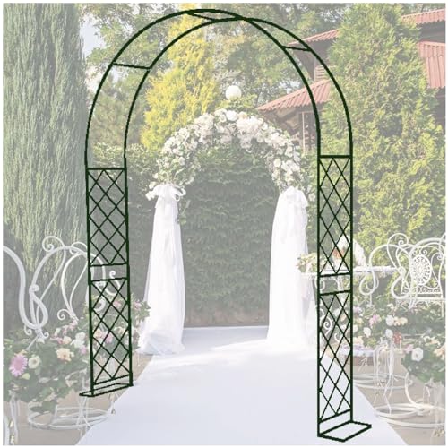 VGVSBG 270 cm H Stahl-Gartenbogen-Gartenlaube, Spalier für Kletterpflanzen im Freien, robuster Rosenbogen-Metallrahmen für Hochzeitsbögen von VGVSBG